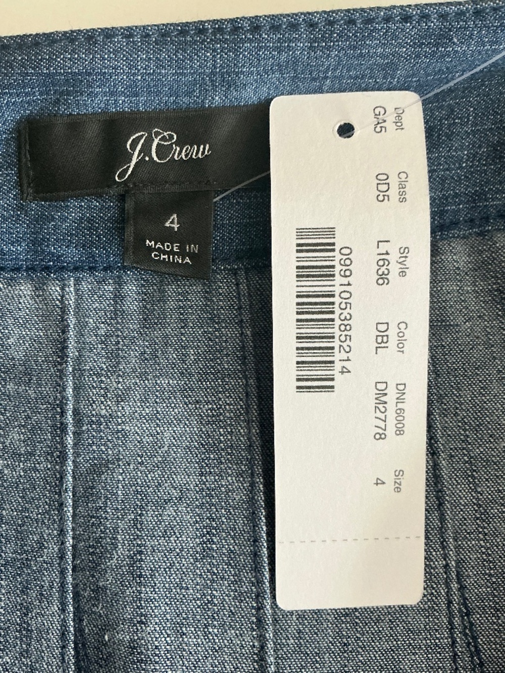 J Crew Collection Pleated Midi Skirt Blue Denim Chambray NWT SZ 4 - Picture 6 of 7
